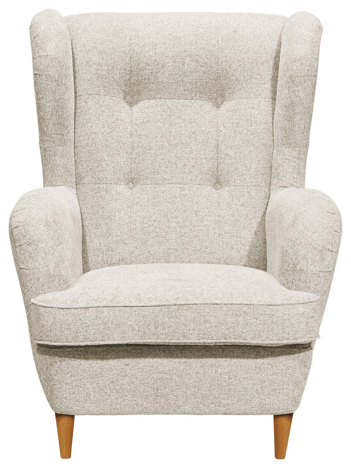 OHRENSESSEL Webstoff Creme, Eiche Wotan  - Eiche Wotan/Creme, Basics, Holz/Textil (78/102/98cm) - Carryhome