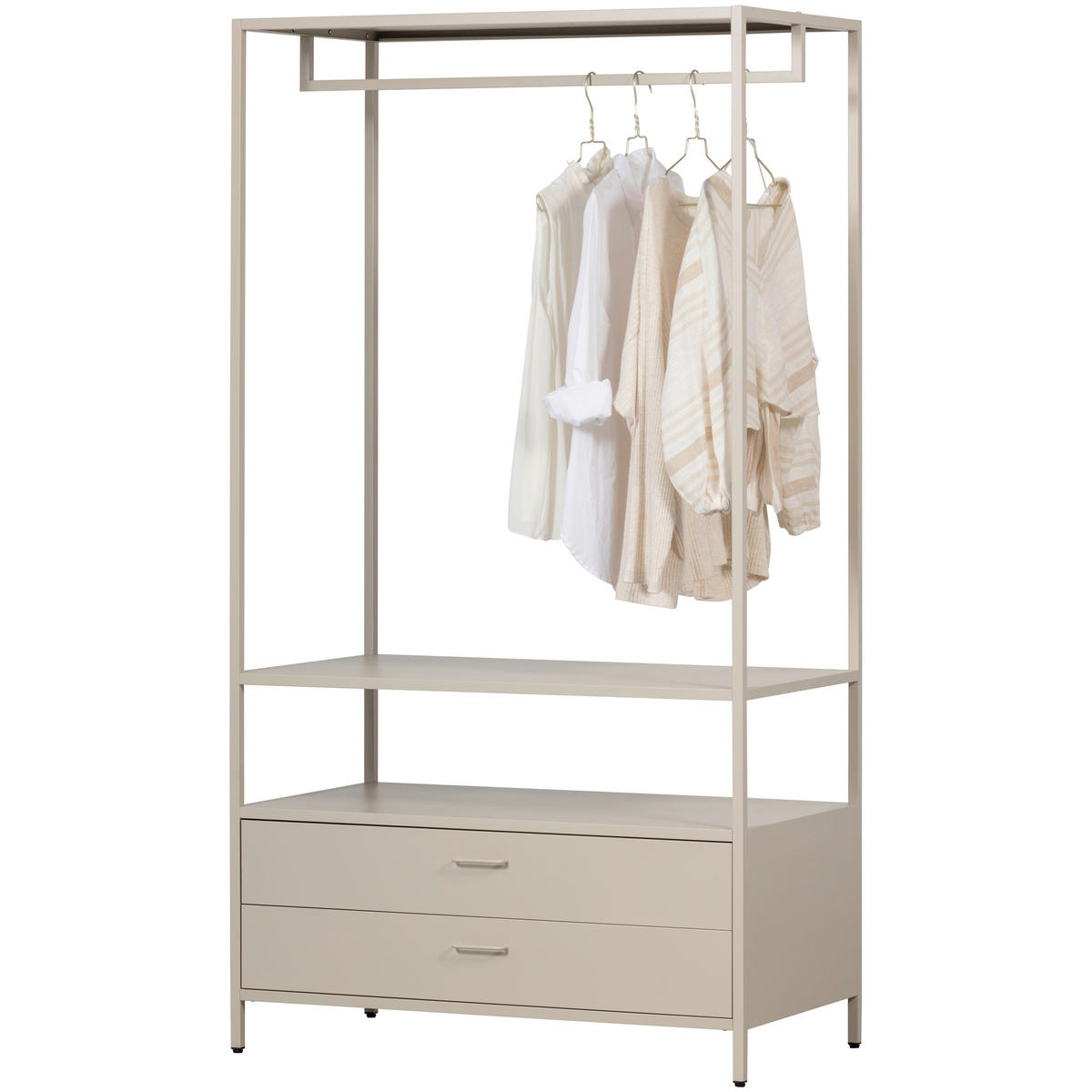 OFFENER KLEIDERSCHRANK 100/185/54 cm  in Sandfarben  - Sandfarben, Basics, Metall (100/185/54cm) - MID.YOU