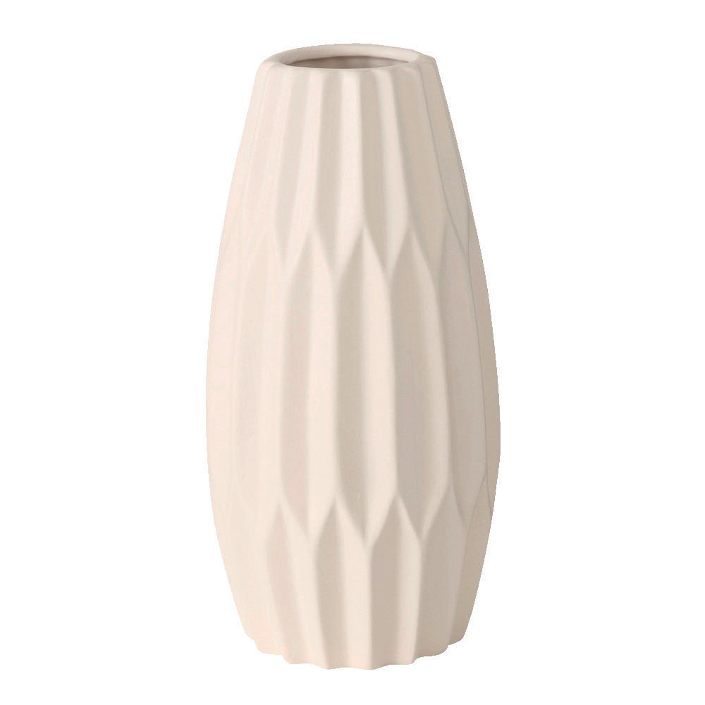 VÁZA, kameň, 26 cm - biela, Basics, kameň (11/26cm)