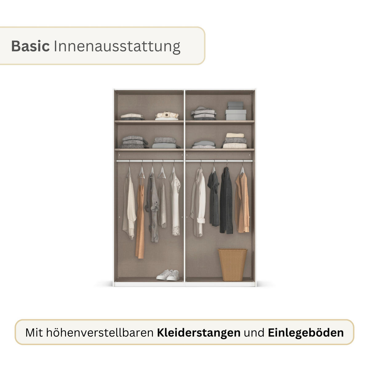 SCHWEBETÜRENSCHRANK 162/223/69 cm 2 Tür(en)-türig Weiß, Alufarben  - Alufarben/Weiß, Basics, Holzwerkstoff/Metall (162/223/69cm) - Rauch Möbel
