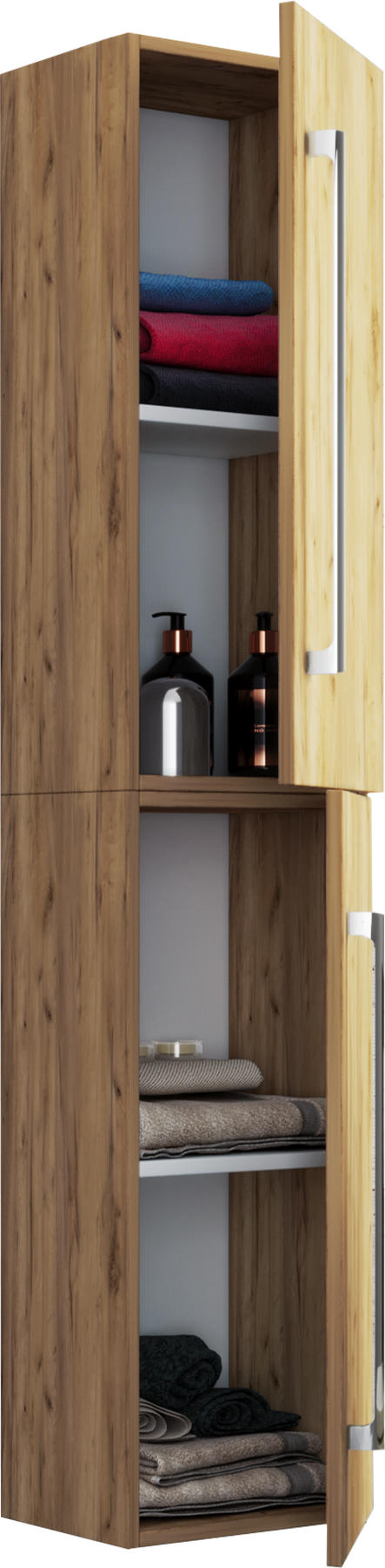 HOCHSCHRANK 33/150/22 cm  - Eichefarben/Honig, Basics, Holzwerkstoff (33/150/22cm) - MID.YOU