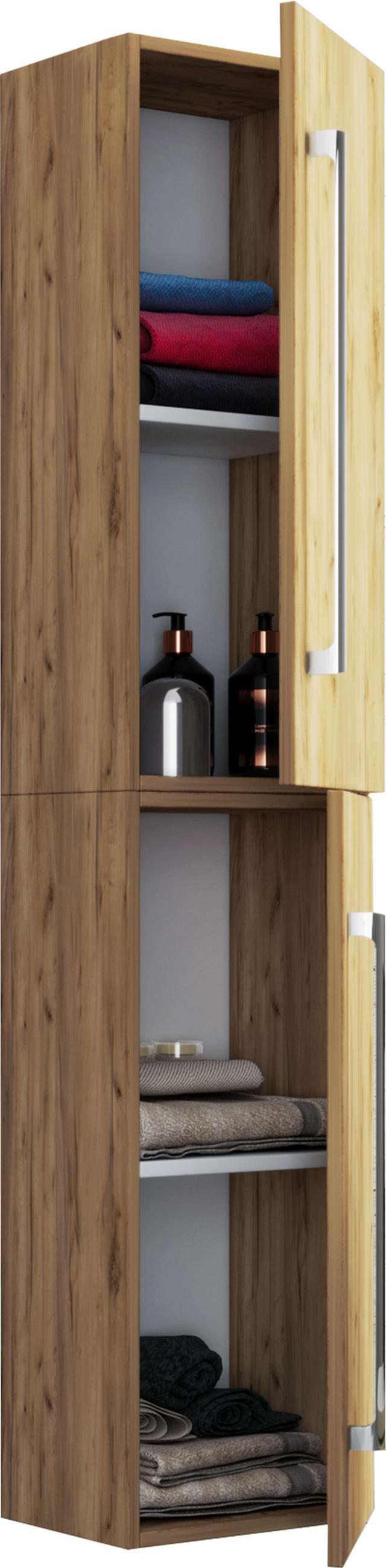 HOCHSCHRANK 33/150/22 cm  - Eichefarben/Honig, Basics, Holzwerkstoff (33/150/22cm) - MID.YOU