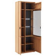 VITRINE  in furniert, massiv Wildeiche Wildeiche - Wildeiche/Anthrazit, Natur, Glas/Holz (75/209/37cm) - Linea Natura