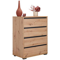 KOMÓD 80/103/48 cm  - tölgyfa színű/antracit, Design, műanyag/faalapú anyag (80/103/48cm) - Carryhome