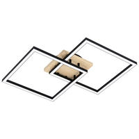 LED-DECKENLEUCHTE Lomaltas  Smart 77/49,5/8,5 cm   - Schwarz/Braun, Design, Holz/Kunststoff (77/49,5/8,5cm) - Eglo