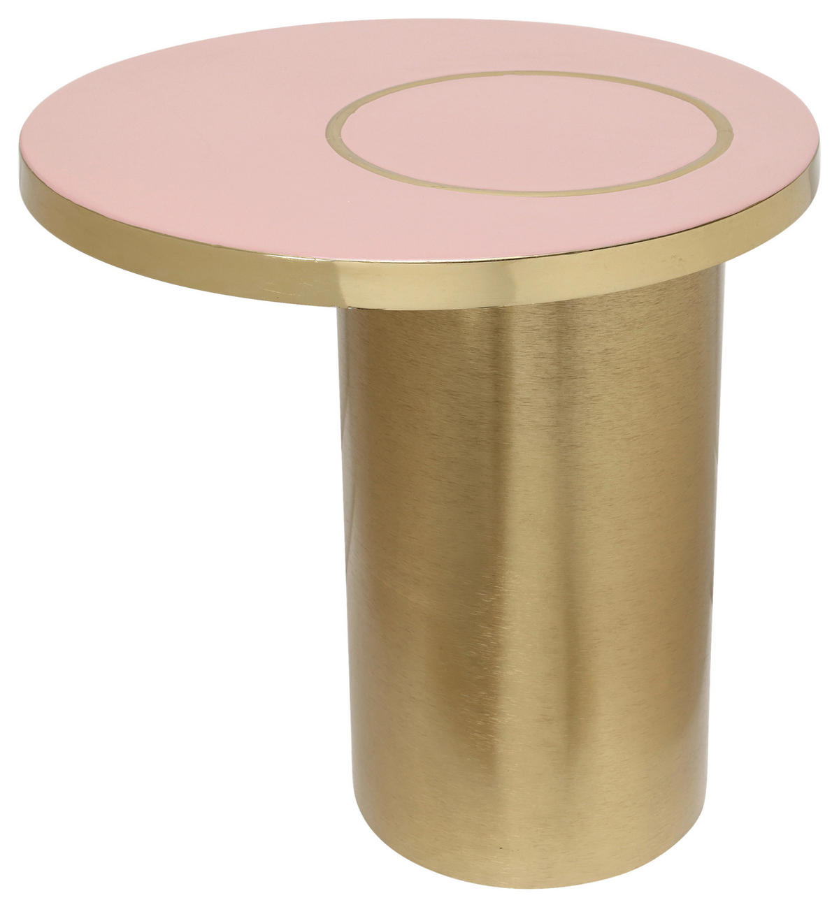 BEISTELLTISCH Rosa, Goldfarben rund  - Goldfarben/Rosa, Design, Metall (51/50cm) - Kayoom