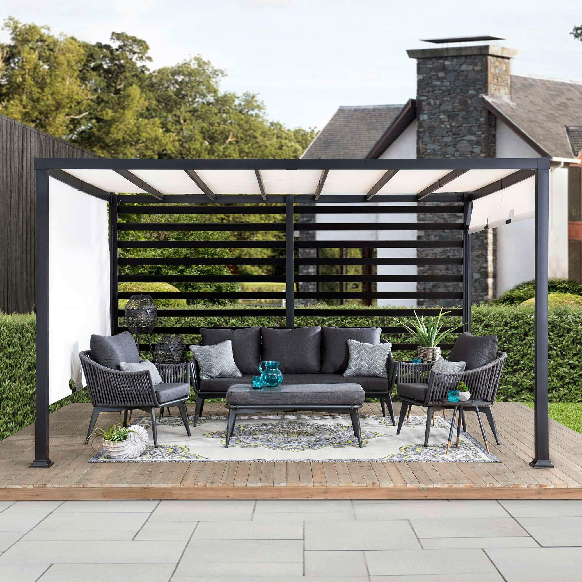 Thumbnail - Modante Pavillon, Metall, 372x221x304 cm, wetterbeständig, Sonnen- & Sichtschutz, Pavillons & Pergolas, Pavillons