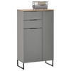 MIDISCHRANK 60/106/32 cm  - Eichefarben/Schwarz, KONVENTIONELL, Holzwerkstoff/Metall (60/106/32cm) - home24