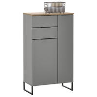 MIDI SKŘÍŇKA, šedá, barvy dubu, 60/106/32 cm - šedá/černá, Konvenční, kov/kompozitní dřevo (60/106/32cm) - Venda