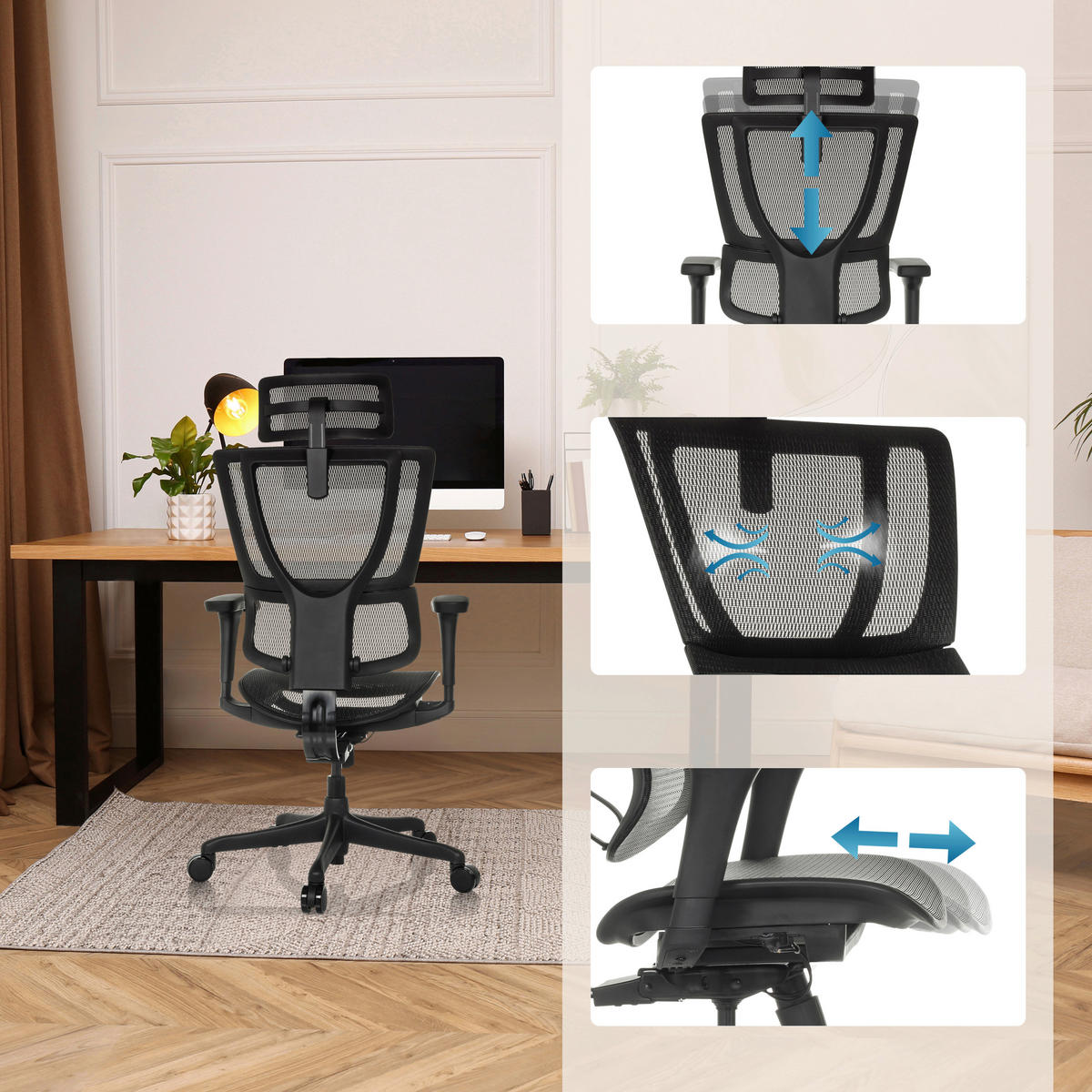 SNURRSTOL  i nät svart  - svart, Modern, textil/plast (69/112 - 134/63cm) - MID.YOU