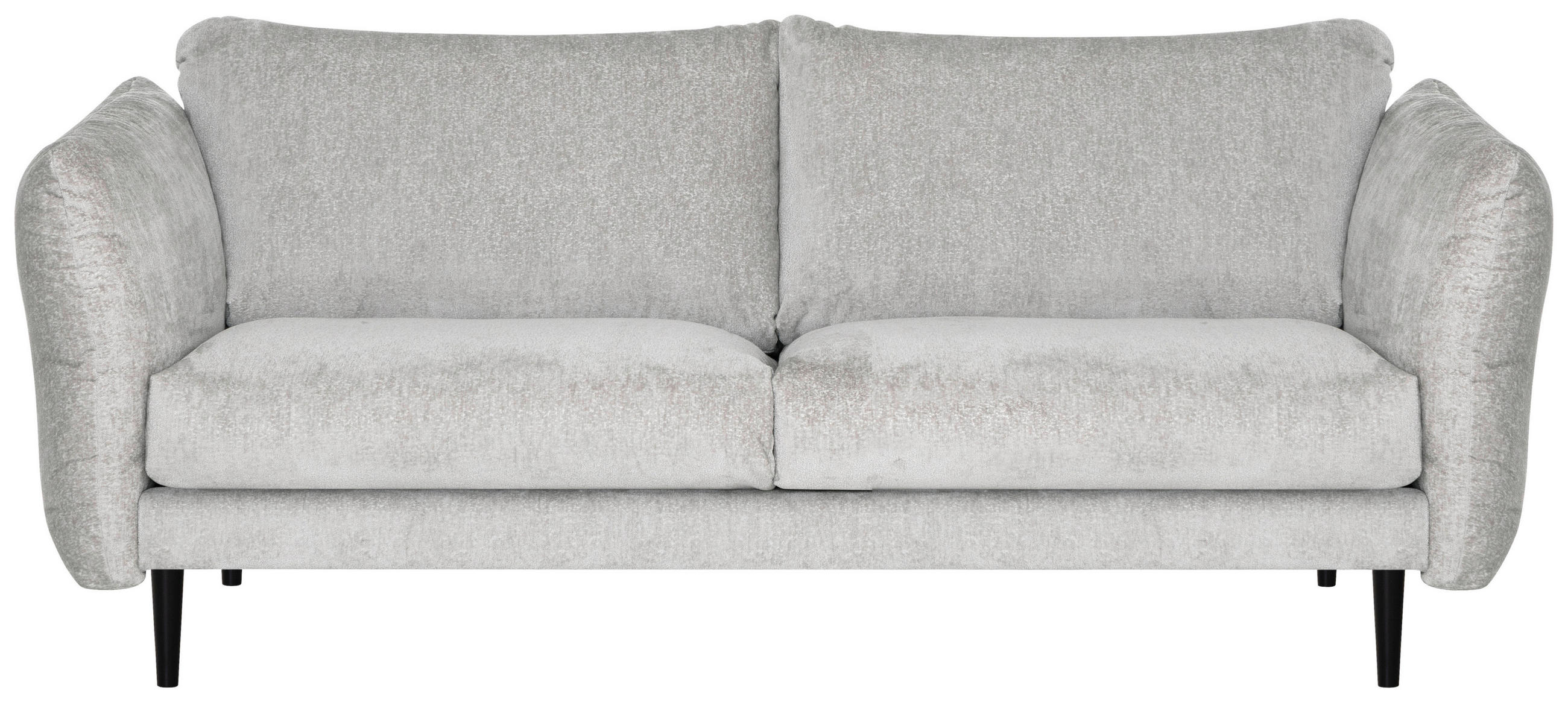 2,5-SITS SOFFA i chenille ljusgrå  - ljusgrå/svart, Klassisk, metall/textil (203/82/99cm) - Hom`in