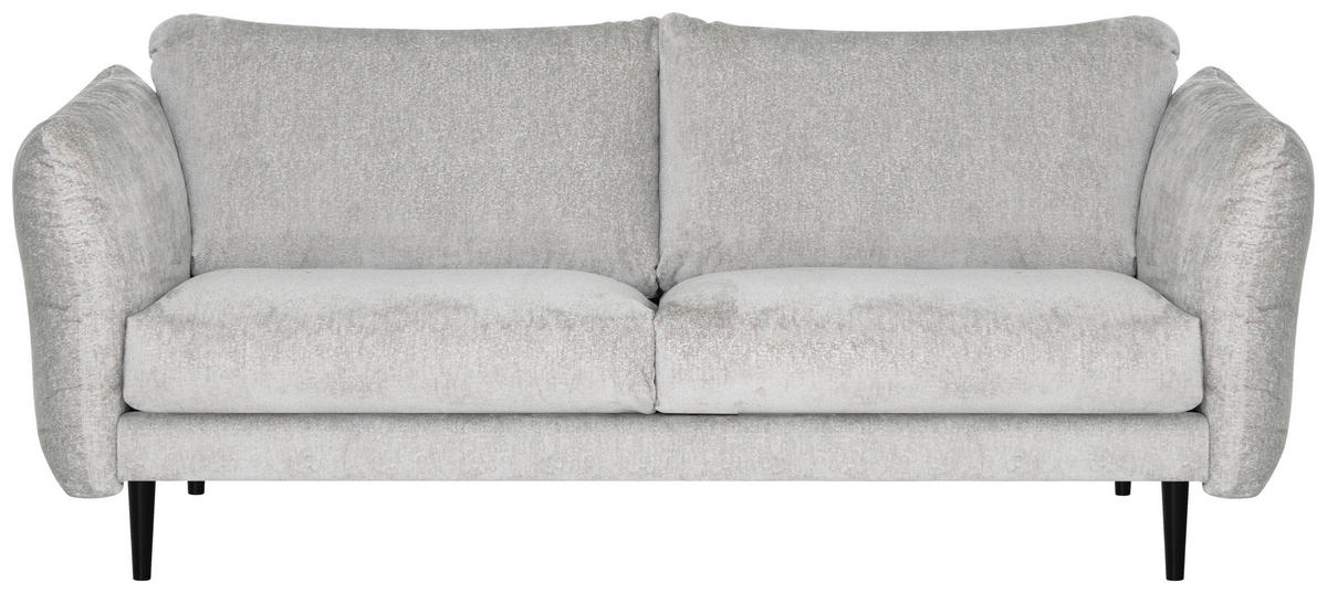 3-SITZER-SOFA in Chenille Hellgrau  - Hellgrau/Schwarz, Konventionell, Textil/Metall (223/82/99cm) - MID.YOU