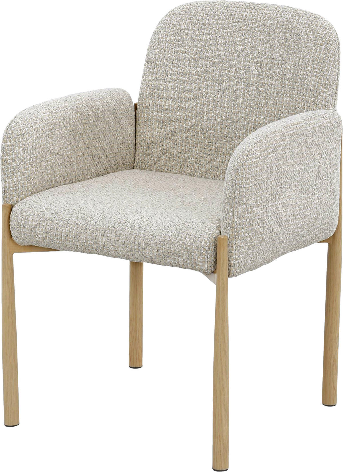 ARMLEHNSTUHL   - Taupe/Eichefarben, MODERN, Textil/Metall (58/82,5/60cm) - MID.YOU