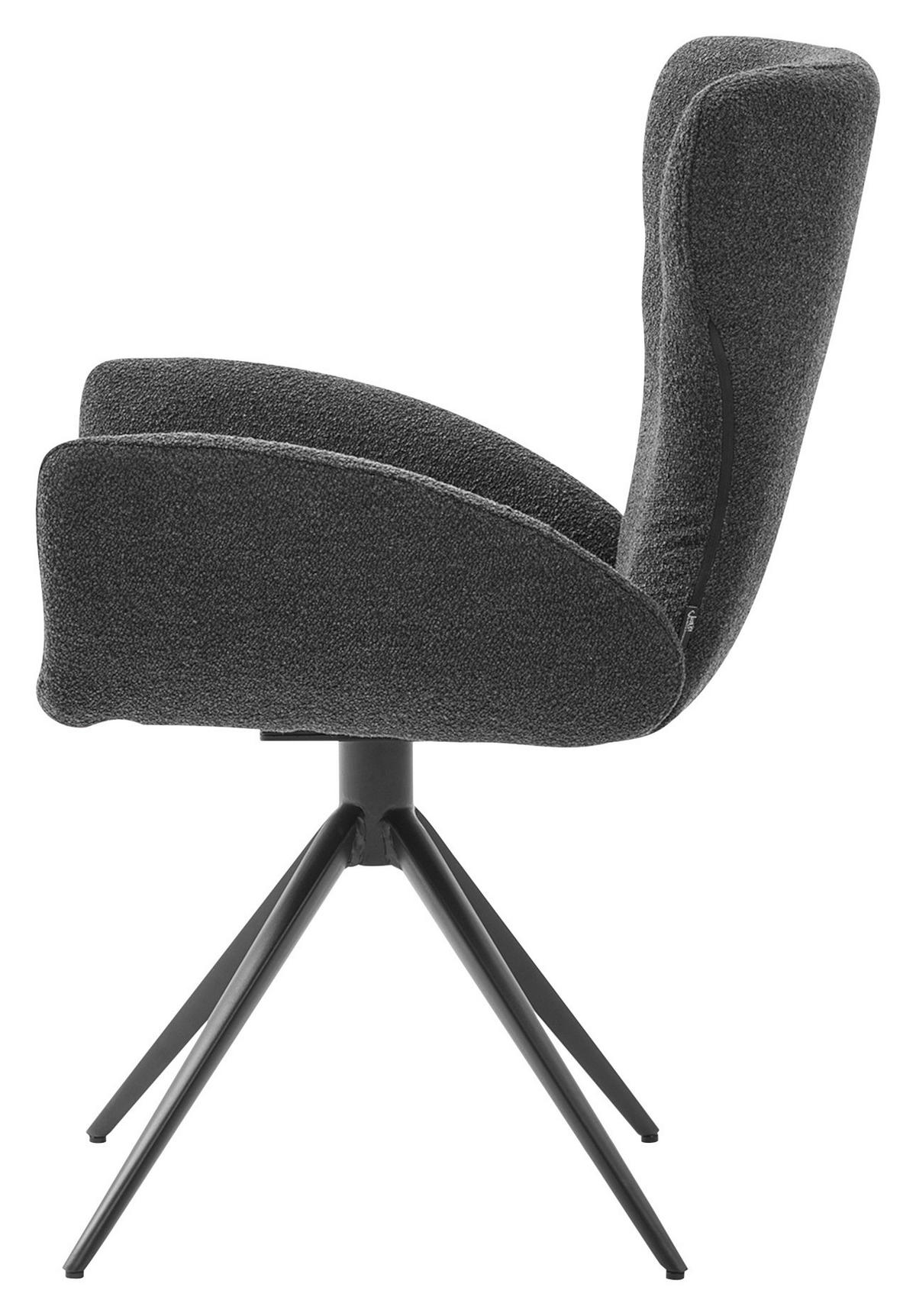 ARMLEHNSTUHL  in Bouclé  - Schwarz, Design, Textil/Metall (65/93/68cm) - Musterring
