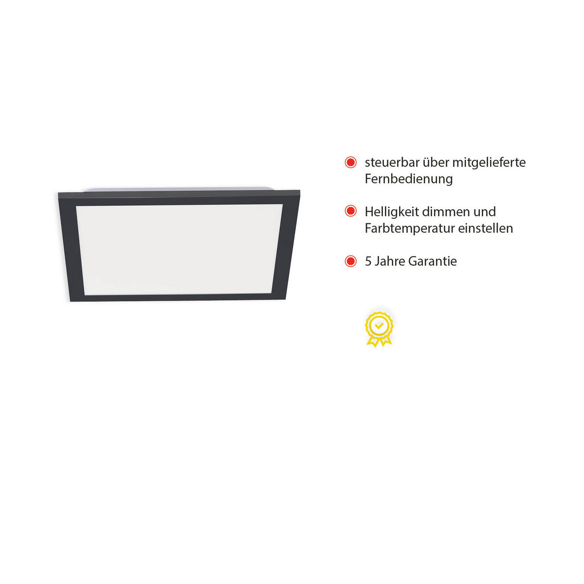 LED-DECKENLEUCHTE 29,5/29,5/6 cm   - Schwarz, Basics, Kunststoff/Metall (29,5/29,5/6cm)