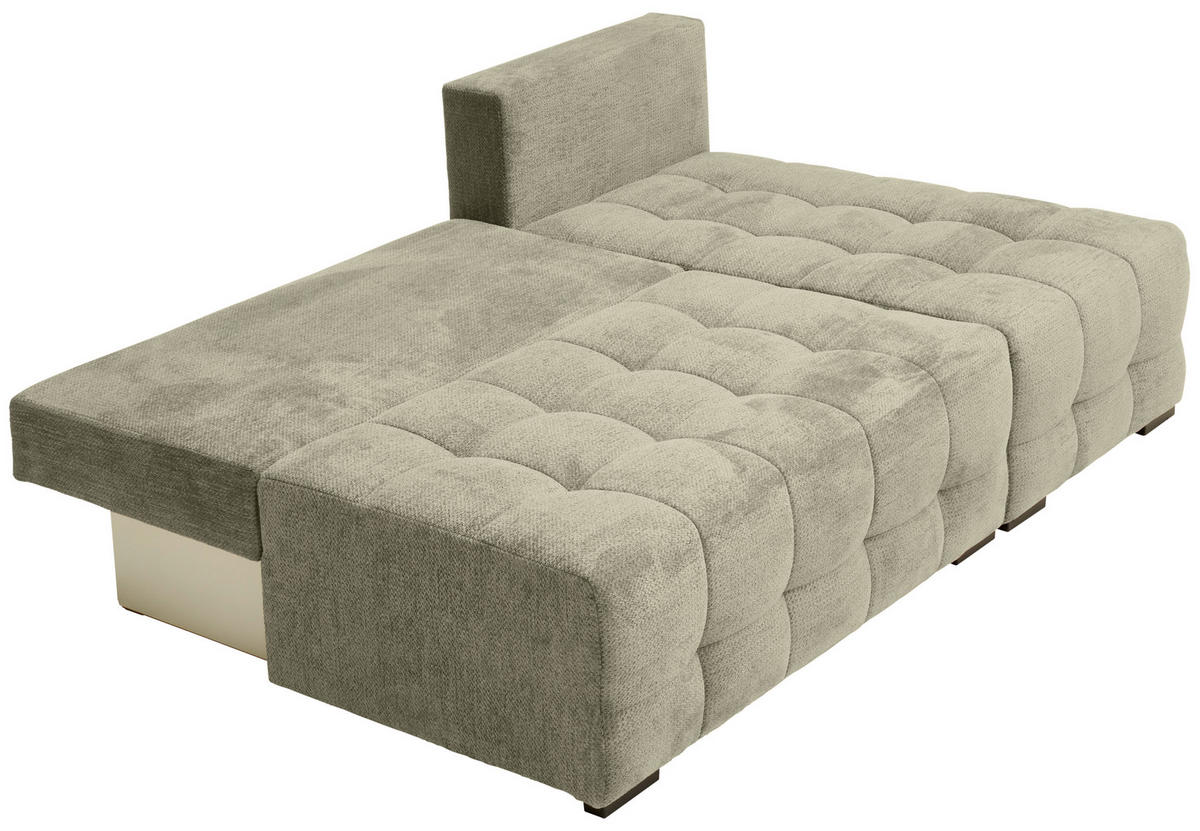 ECKSOFA Beige Chenille  - Beige/Schwarz, MODERN, Kunststoff/Textil (204/145cm) - home24