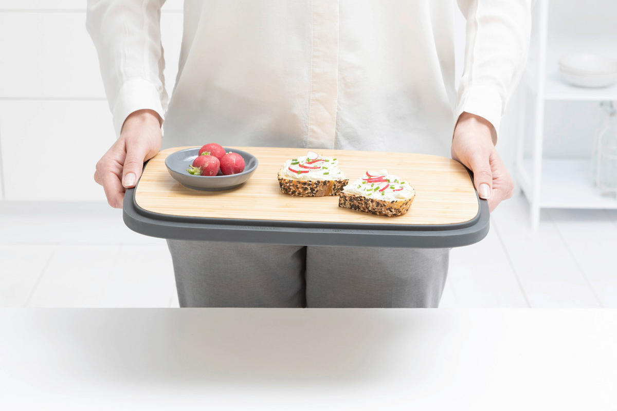 POSODA ZA KRUH   39.5/16.3/25.5 cm           - temno siva, Design, umetna masa/les (39.5/16.3/25.5cm) - Brabantia