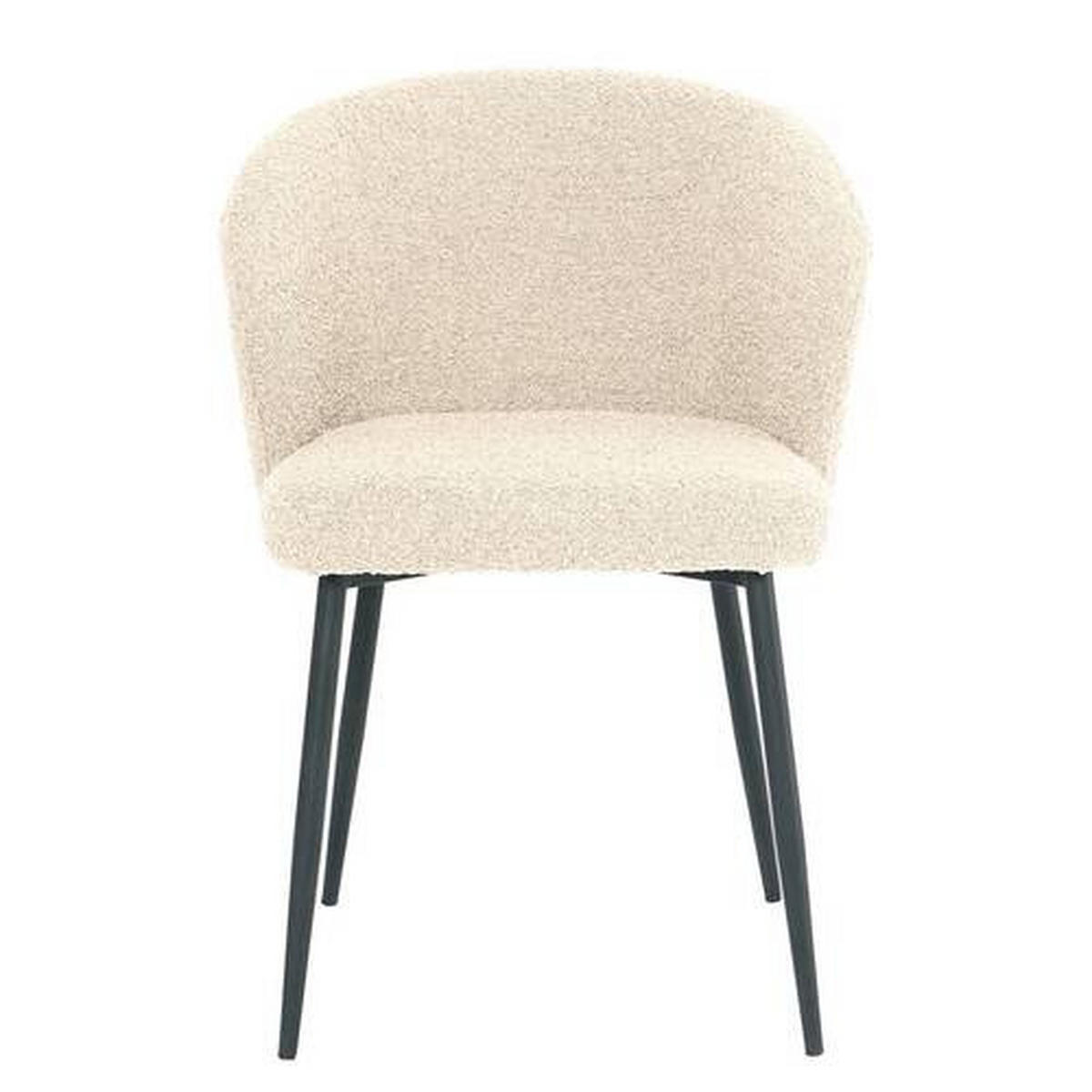 STUHL  in Eisen Bouclé Metall, Textil  - Creme/Schwarz, LIFESTYLE, Textil/Metall (57/82/59cm) - home24