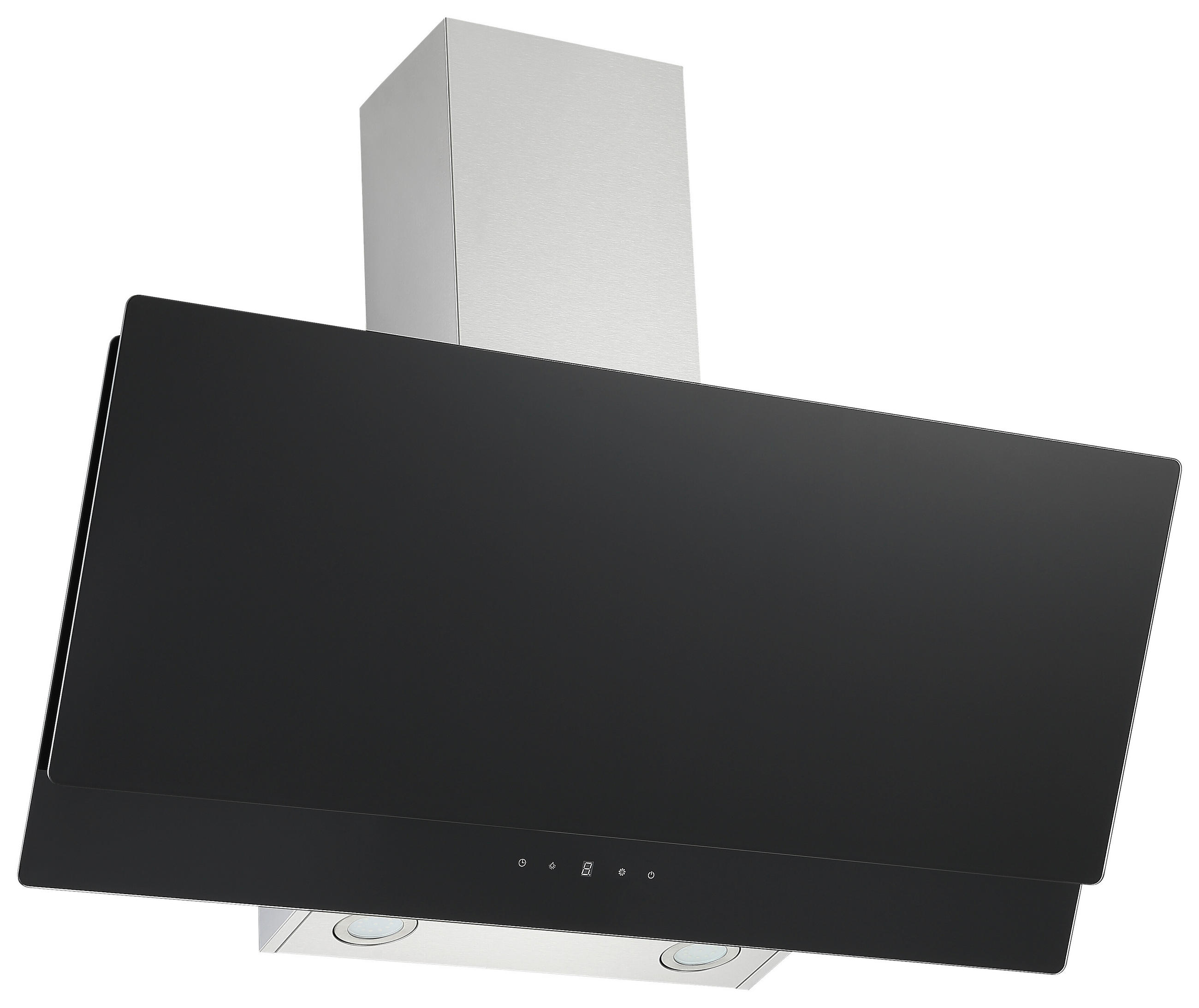 DUNSTABZUGSHAUBE CH77090SA  - Schwarz, Trend, Glas/Metall (90/74,3-112,3/31,3cm) - Respekta