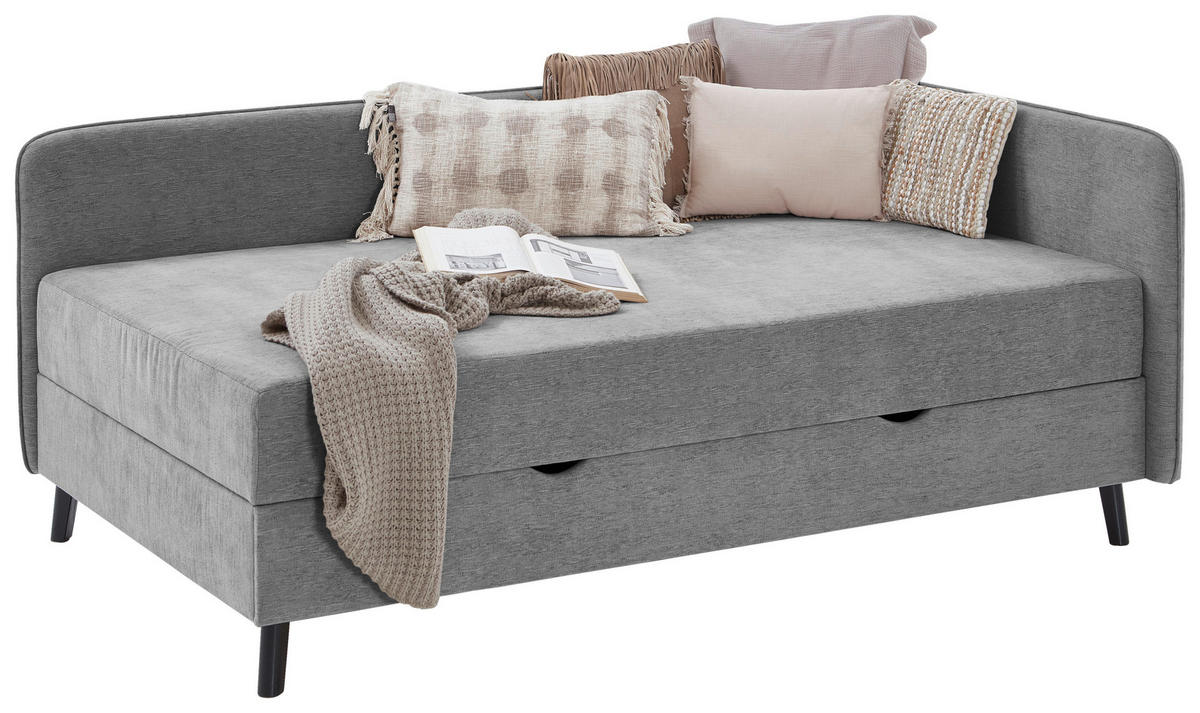 BOXBETT 90/200 cm  in Grau  - Schwarz/Grau, Design, Holz/Textil (90/200cm) - Boxxx