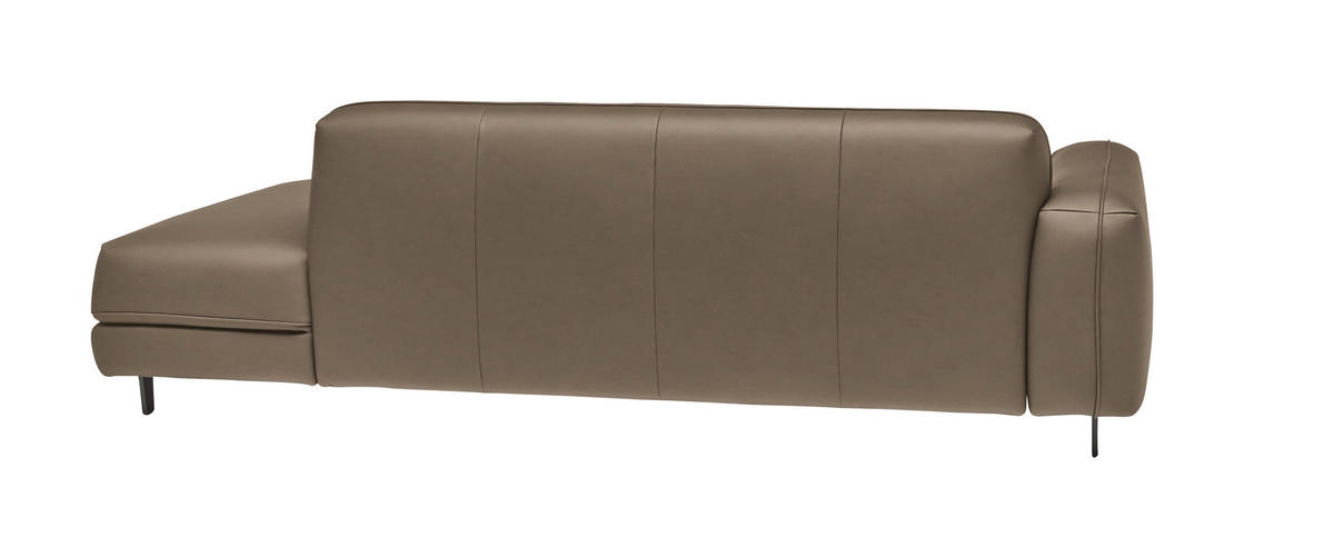 2,5-SITZER  in Echtleder Hellbraun   - Hellbraun/Anthrazit, Design, Leder/Metall (226/70/109cm) - Johann Jakob