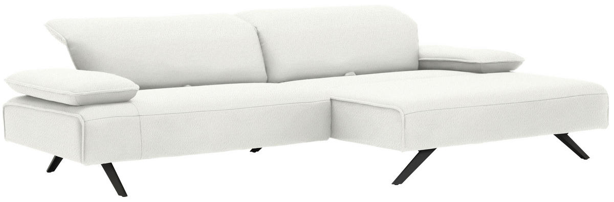 ECKSOFA Flachgewebe Creme  - Anthrazit/Creme, Design, Textil/Metall (280/165cm) - Johann Jakob