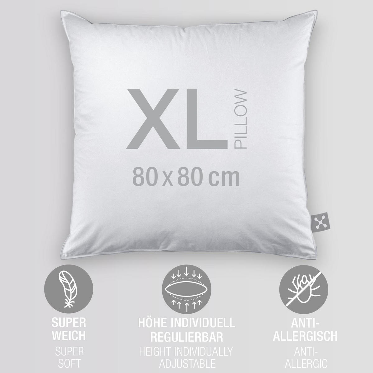 KOPFKISSEN  SOFT  80/80 cm       - Basics, Textil (80/80cm) - Smartsleep