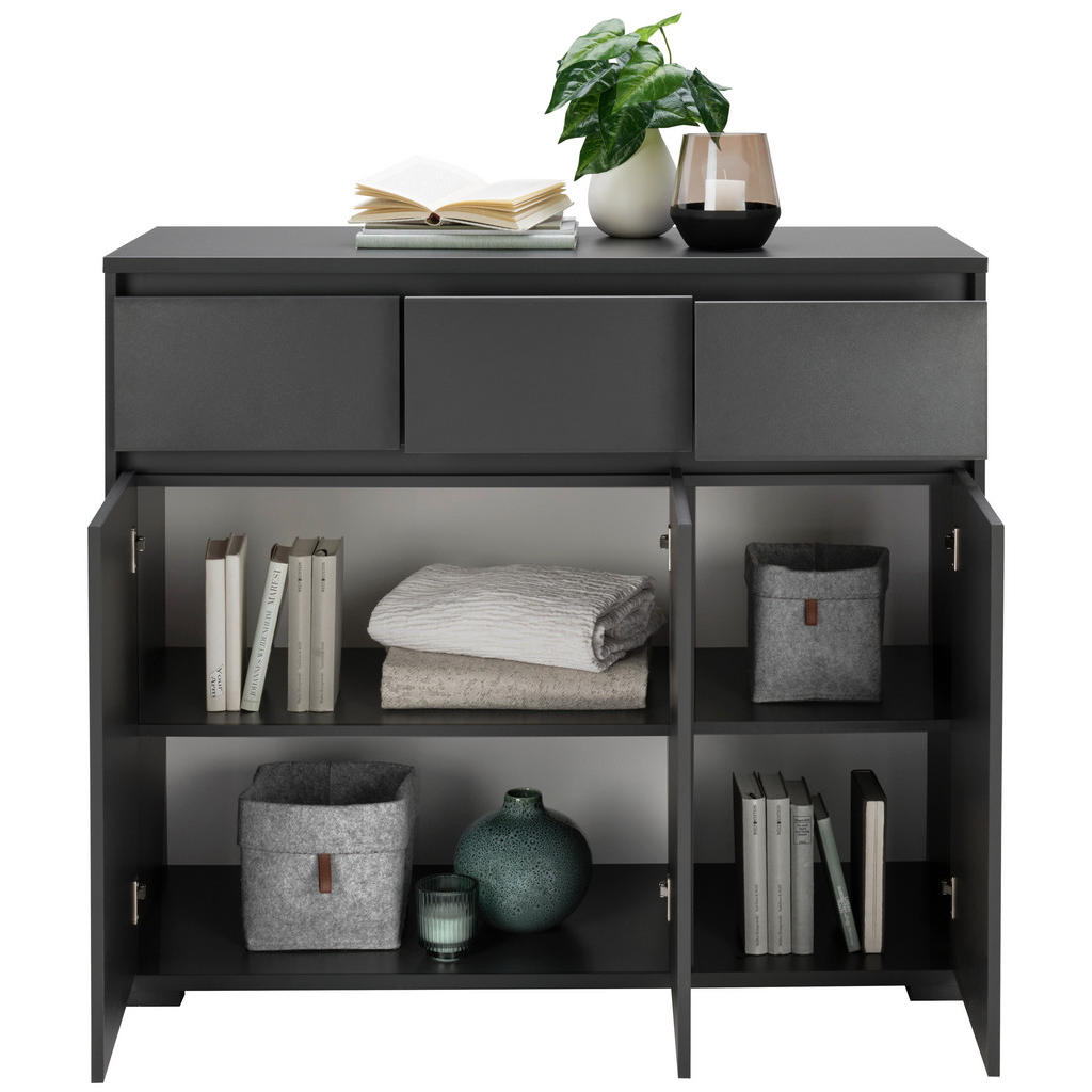 Thumbnail - Carryhome Kommode, Anthrazit, Holzwerkstoff, 2 Fächer, 3 Schubladen, 120x103x48 cm, Wohnzimmer, Kommoden & Sideboards, K...