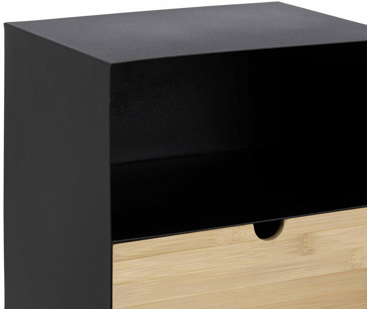 KOMMODE  in 30/30/25 cm  - Schwarz, KONVENTIONELL, Naturmaterialien/Metall (30/30/25cm) - Livetastic