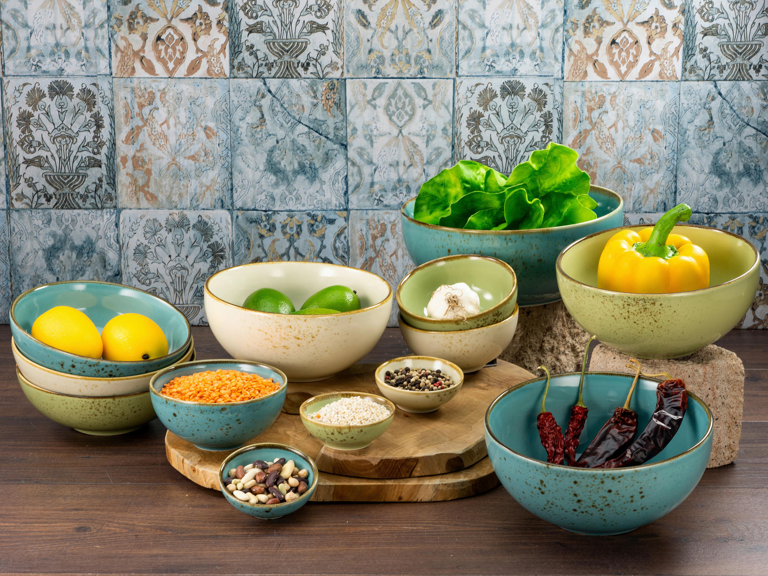 DIPSCHALENSET Keramik Steinzeug  - Salbeigrün, Trend, Keramik (8cm) - Creatable