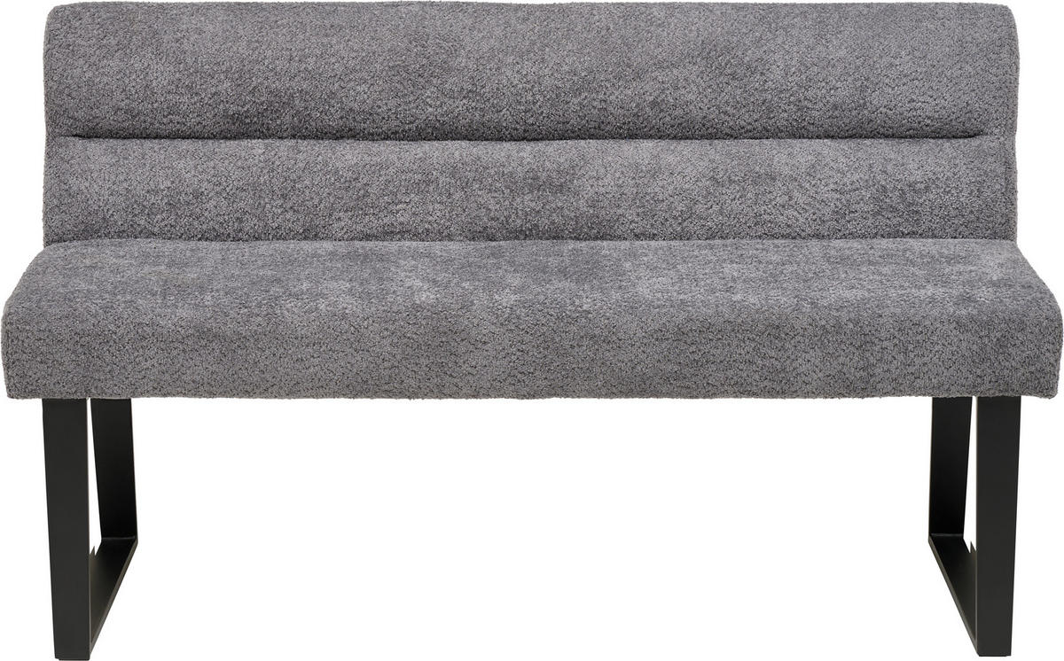 SITZBANK 140/83/61 cm Webstoff, Bouclé Dunkelgrau  - Dunkelgrau/Schwarz, KONVENTIONELL, Textil/Metall (140/83/61cm) - MID.YOU