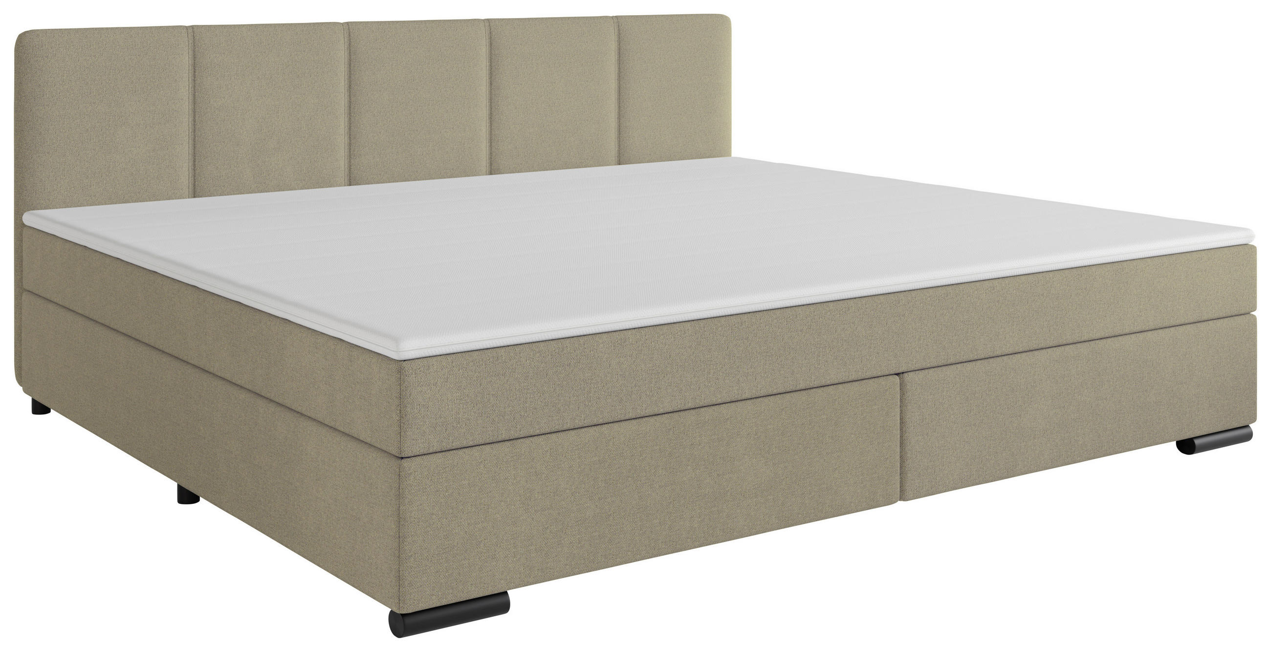 BOXSPRINGBETT 240/200 cm  in Beige  - Beige/Schwarz, MODERN, Karton/Holz (240/200cm) - MID.YOU