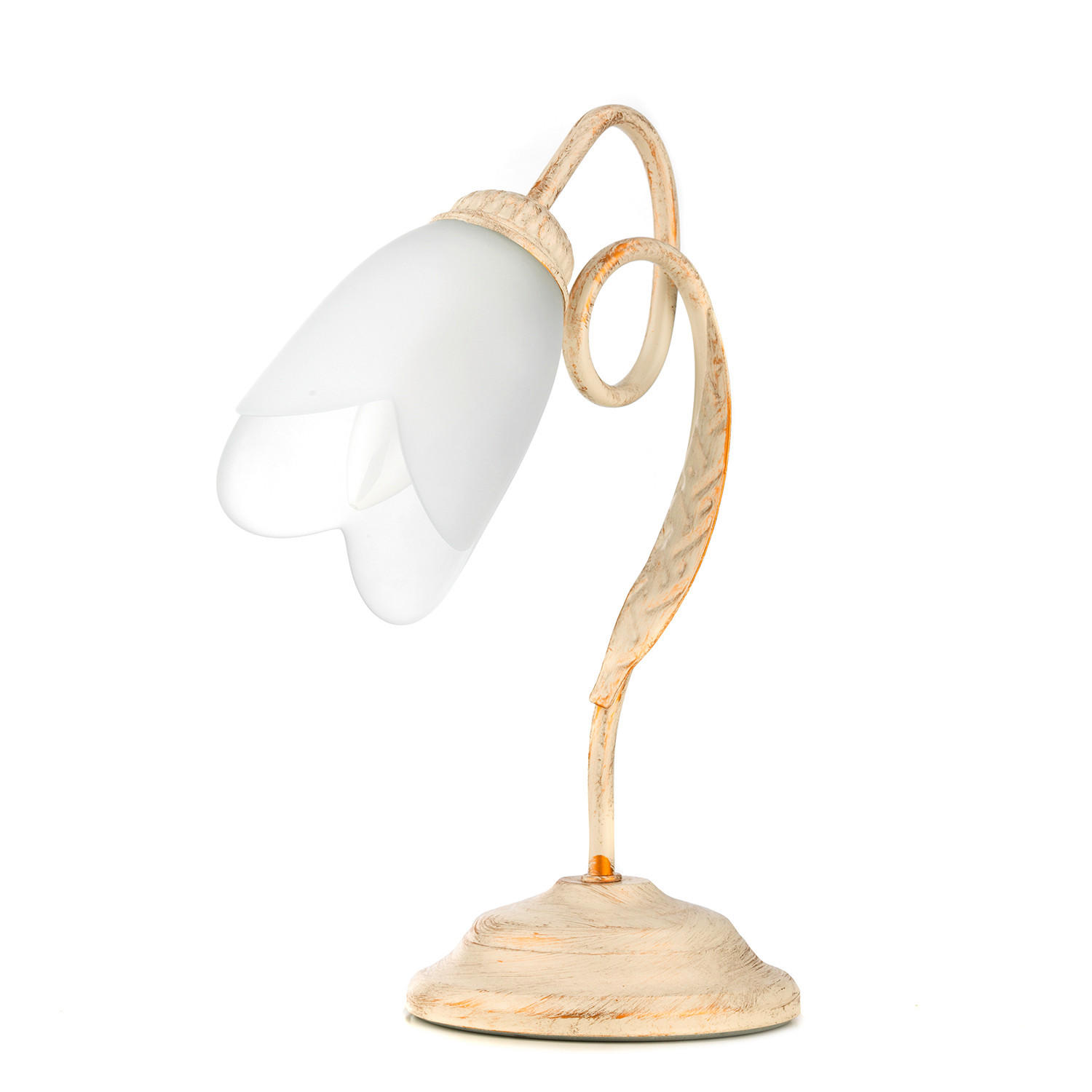 TISCHLEUCHTE 23/33 cm   - Weiß, KONVENTIONELL, Glas/Metall (23/33cm)