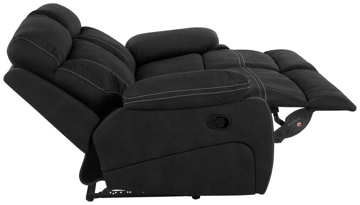 SITZGARNITUR Mikrofaser Schwarz  - Schwarz, KONVENTIONELL, Textil/Metall - Livetastic