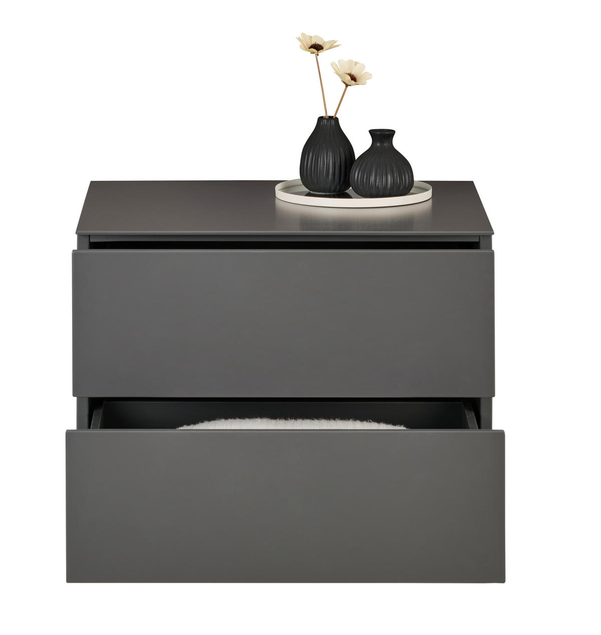 KOMMODE , 60/44/50 cm, 2 Schublade(n)  - Anthrazit, Design, Holzwerkstoff (60/44/50cm) - Dieter Knoll