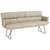 SITZBANK 200/89/66 cm Echtleder Schwarz, Cappuccino  - Schwarz/Cappuccino, Design, Leder/Metall (200/89/66cm) - Dieter Knoll