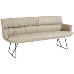 SITZBANK 200/89/66 cm Echtleder Schwarz, Cappuccino  - Schwarz/Cappuccino, Design, Leder/Metall (200/89/66cm) - Dieter Knoll