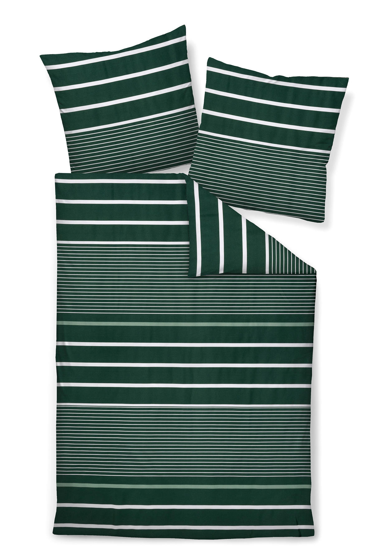 BETTWÄSCHE Makosatin 200/200 cm  - Waldgrün/Jadegrün, Design, Textil (200/200cm) - Janine