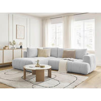 ECKSCHLAFSOFA FUJI Leinenoptik Hellgrau  inkl.  - Hellgrau/Schwarz, MODERN, Kunststoff/Textil (204/282cm)
