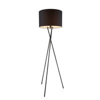 STEHLEUCHTE 62/160 cm    - Schwarz, Trend, Textil/Metall (62/160cm) - Globo
