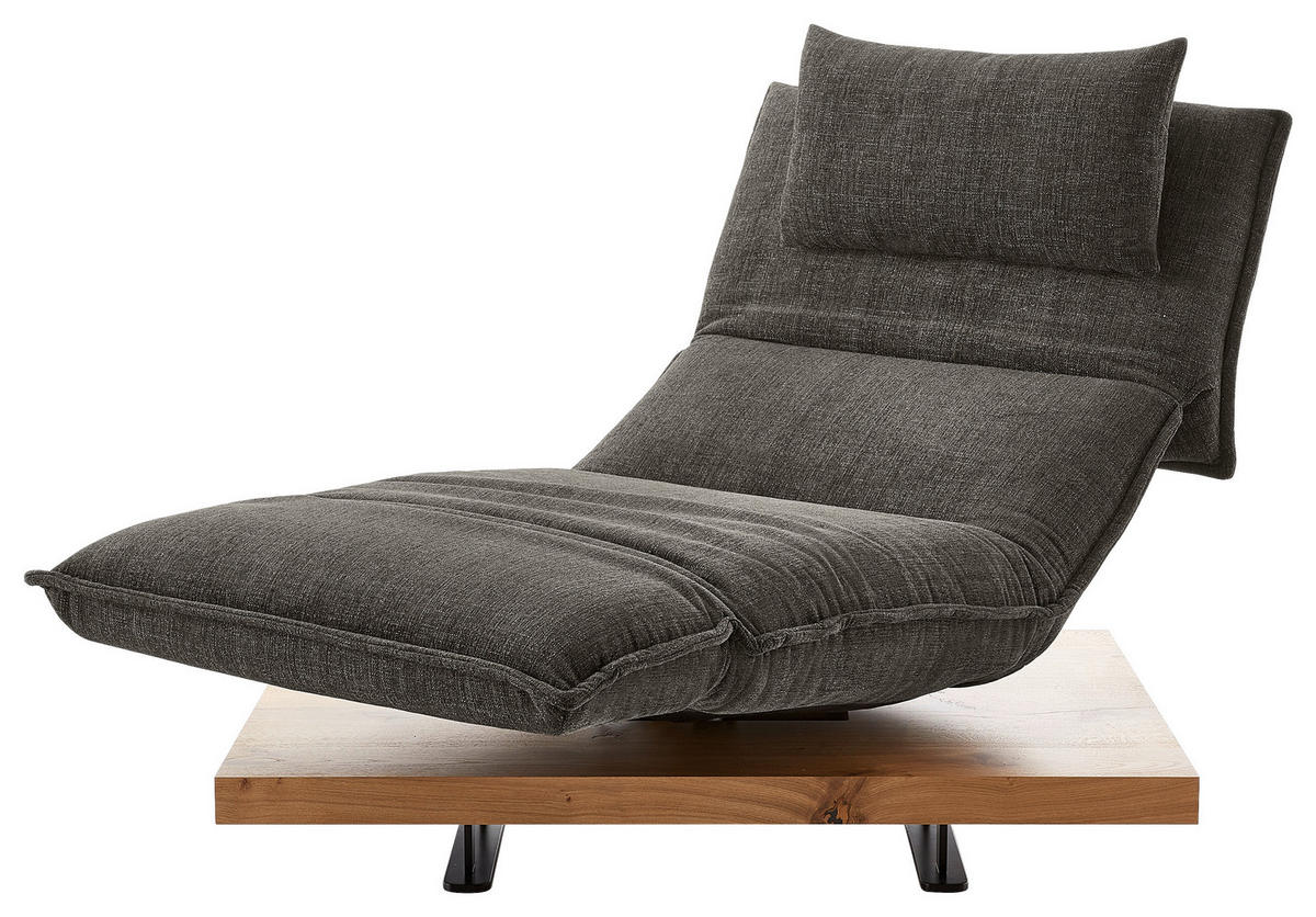 RELAXLIEGE Chenille, Flachgewebe Dunkelbraun  - Dunkelbraun/Schwarz, Design, Holz/Textil (120/80-112/115-159cm) - Koinor
