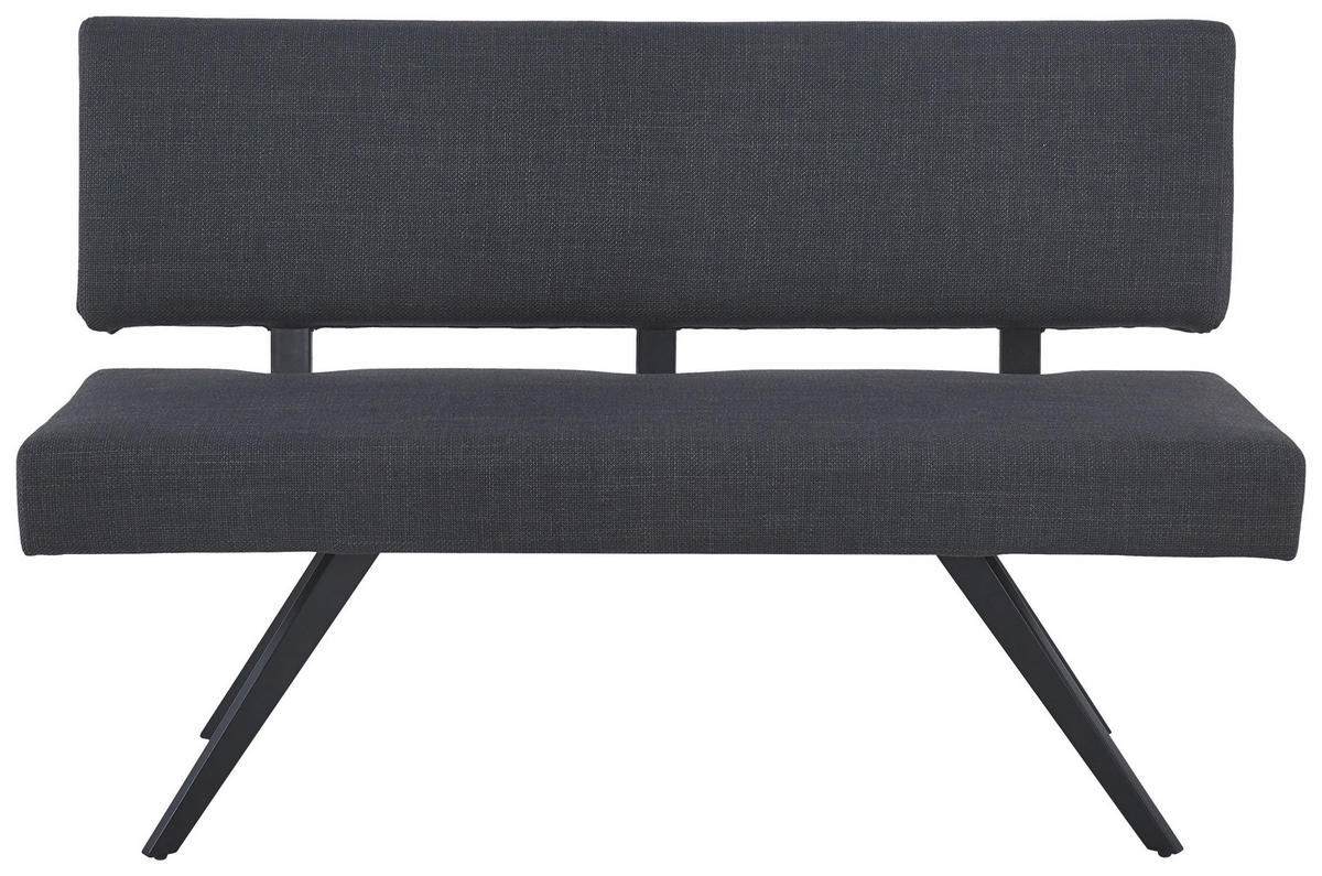 SITZBANK in Metall, Textil Dunkelgrau  - Dunkelgrau/Schwarz, KONVENTIONELL, Textil/Metall (140/90/62cm) - MID.YOU