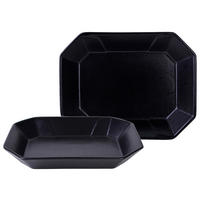SCHÜSSELSET Streat Food 2-teilig  - Schwarz, Basics, Keramik (22/17cm) - Creatable
