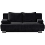 SCHLAFSOFA Rowan in Cord Schwarz  - Schwarz, KONVENTIONELL, Textil/Metall (196/89/94cm) - Novel