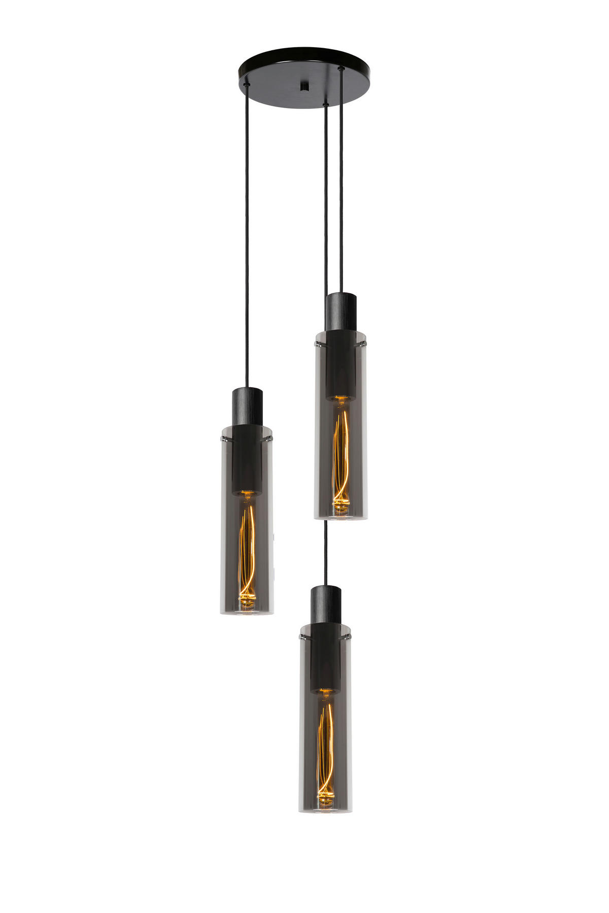 HÄNGELEUCHTE 32/32/172 cm    - Hellgrau, Design, Glas (32/32/172cm) - Lucide