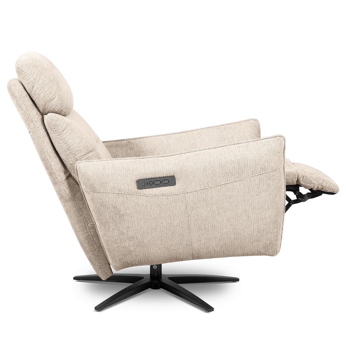 RELAXSESSEL in Textil Beige  - Beige/Schwarz, Design, Textil/Metall (77/107/88cm) - Livetastic