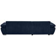 ECKSOFA  in Chenille Dunkelblau  - Silberfarben/Dunkelblau, KONVENTIONELL, Holz/Textil (187/293cm) - Carryhome