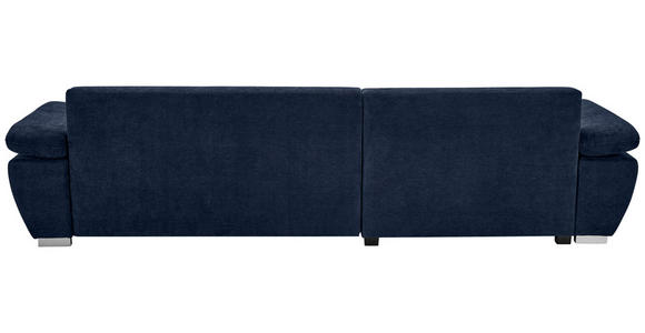 ECKSOFA  in Chenille Dunkelblau  - Silberfarben/Dunkelblau, KONVENTIONELL, Holz/Textil (187/293cm) - Carryhome