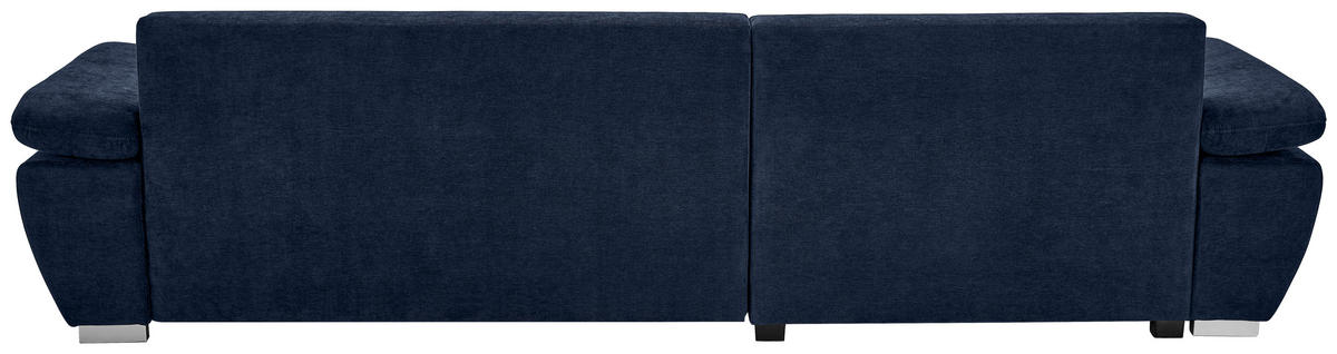 ECKSOFA Dunkelblau Chenille  - Silberfarben/Dunkelblau, KONVENTIONELL, Holz/Textil (187/293cm) - Carryhome