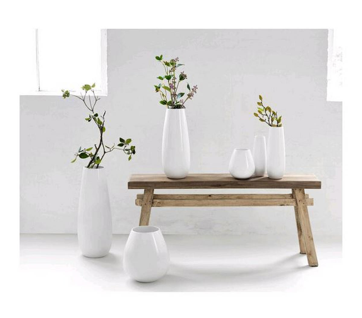 VÁZA, keramika, 18 cm - bílá, Konvenční, keramika (18cm) - ASA